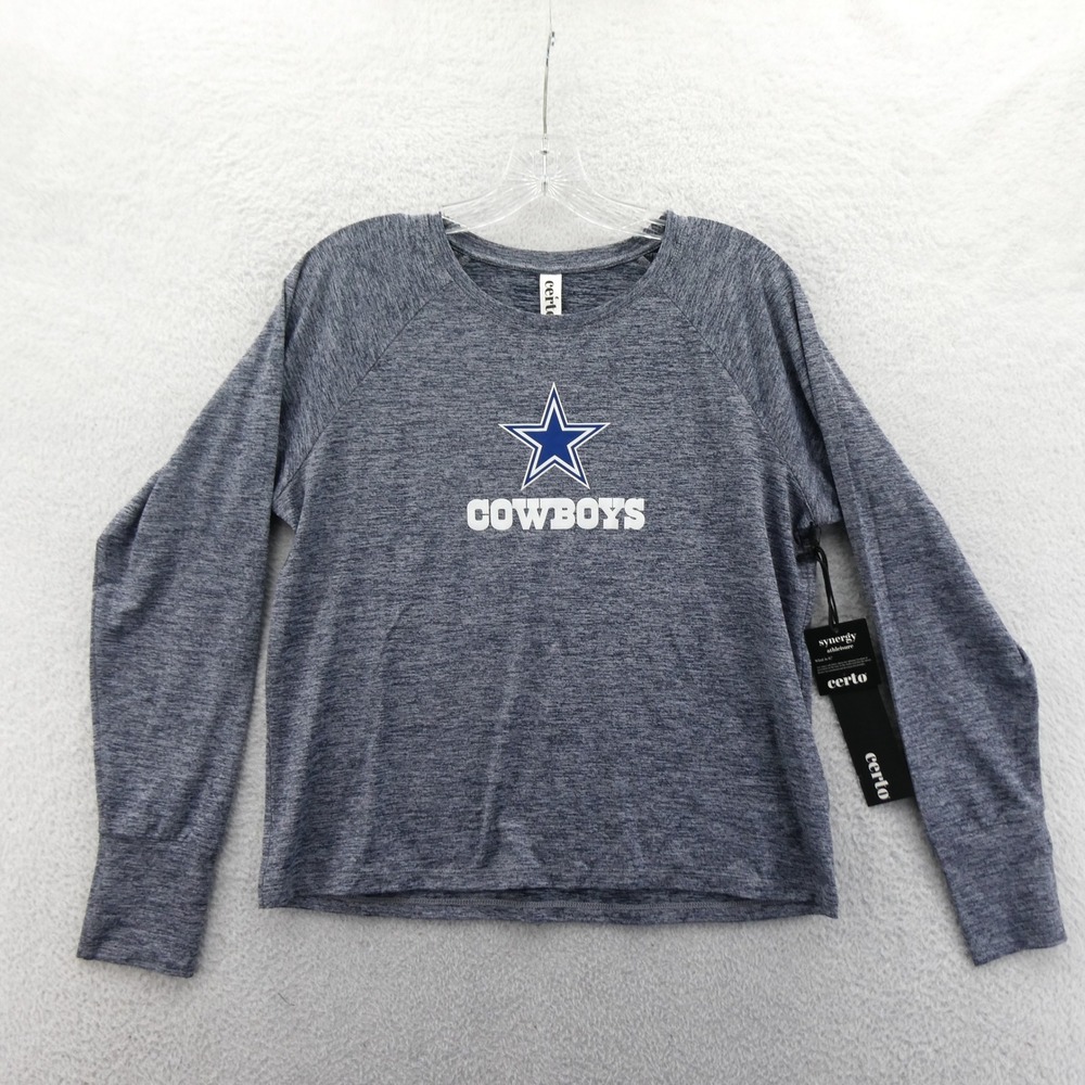 Certo Shirt Womens Medium Dallas Cowboys Blue Heathered Long Sleeve NFL Football